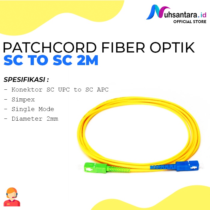 [𝐇𝐈𝐆𝐇 𝐐𝐔𝐀𝐋𝐈𝐓𝐘] Kabel Patchcord Fiber Optik SC UPC to SC APC Simplex Singlemode 2 Meter