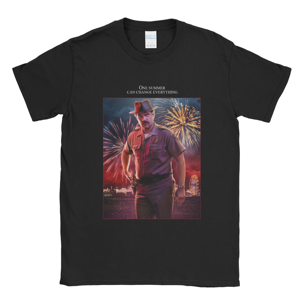Baju Kaos Tshirt Stranger Things Hopper Poster