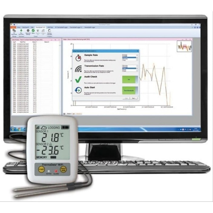 Thermometer Data Logger / ThermaData Wifi Logger Two Channel