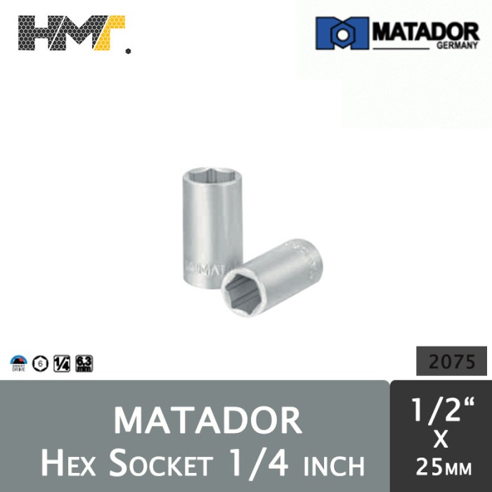 MATADOR 2075 Socket 1/4" x 1/2 AF