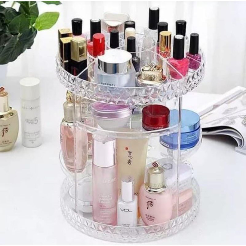 RAK KOSMETIK PUTAR AKRILIK