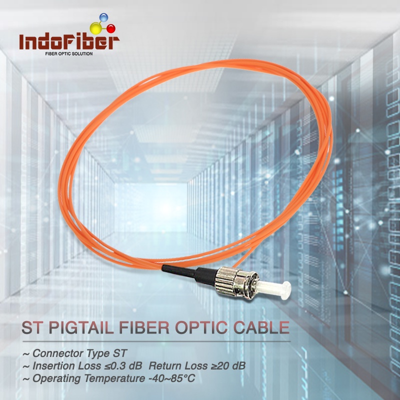 INDOFIBER Pigtail ST Simplex Multimode 50/125um, 1 meter (LSZH)