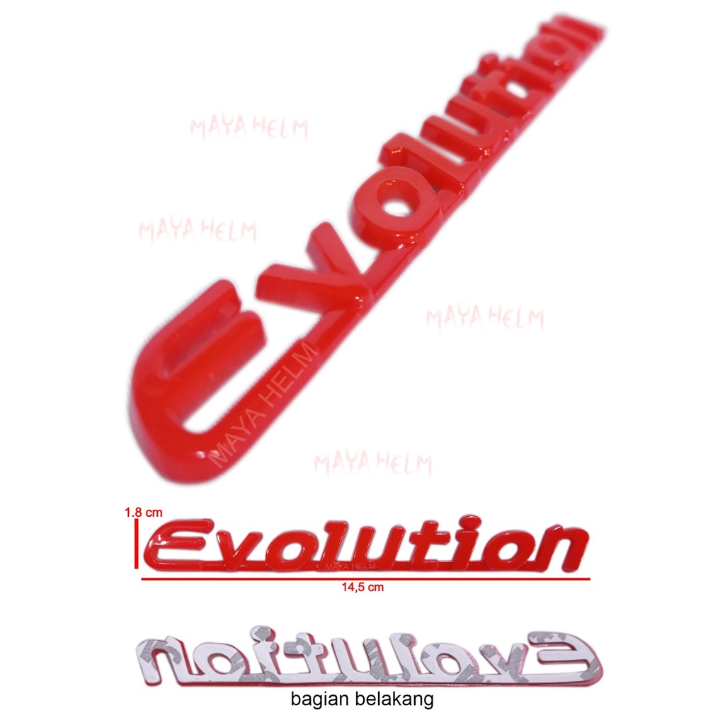 Emblem Evolution Merah Bahan Plastik