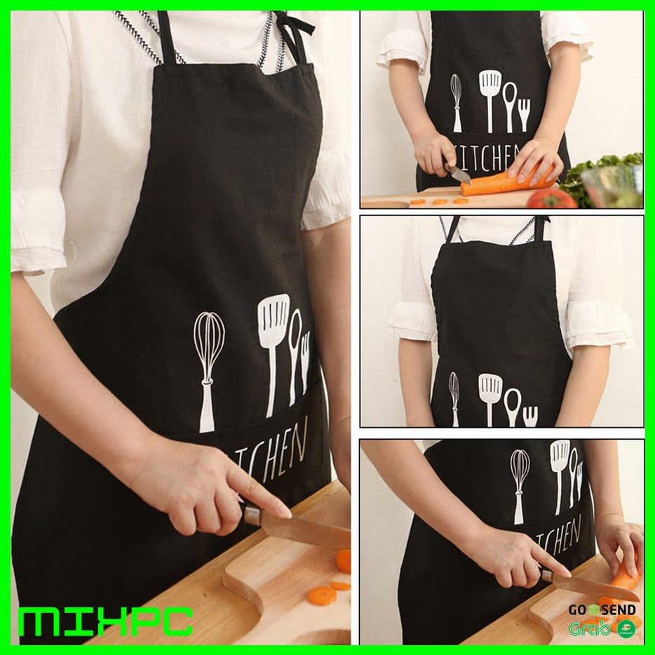 Celemek Apron Dapur - Black