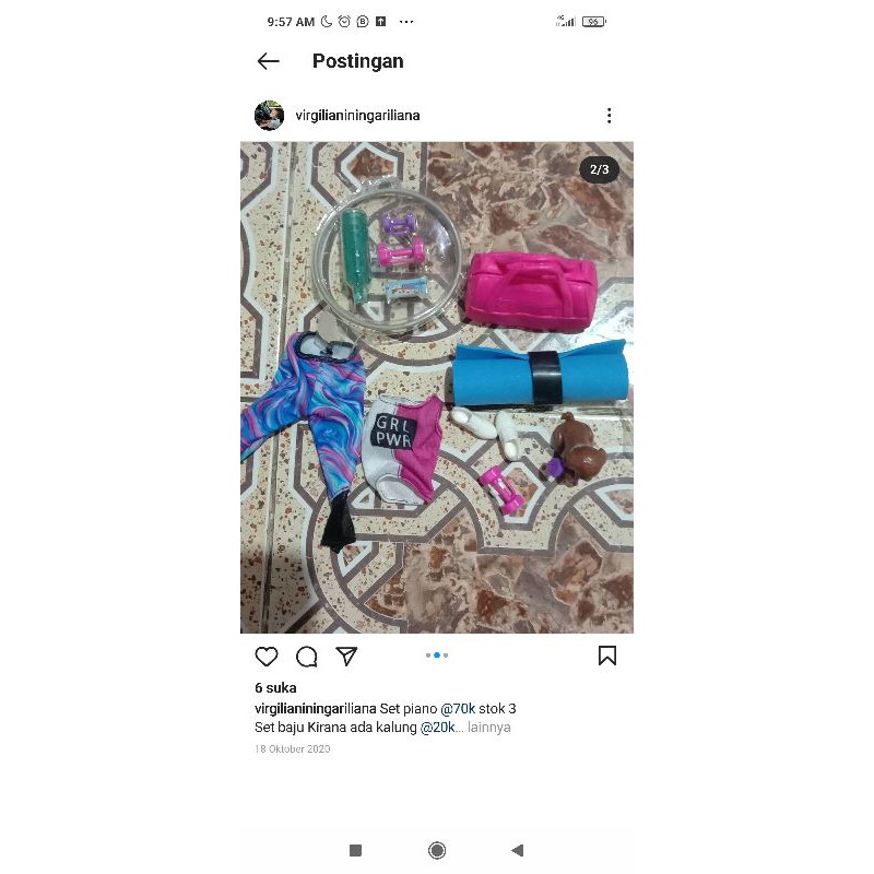 Set baju acc Barbie preloved