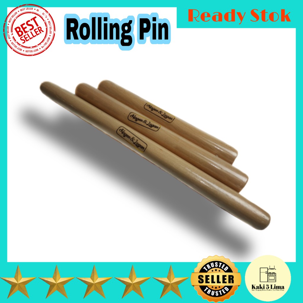 COD Penggiling Adonan Rolling Pin Polos Kayu