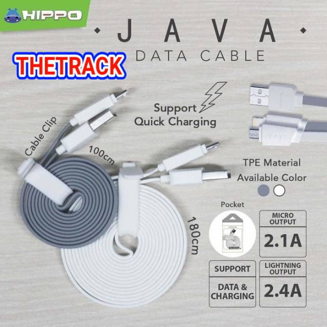 KABEL DATA HIPPO JAVA MICRO USB 180CM / CABLE CHARGING ORIGINAL MICRO ANDROID ST