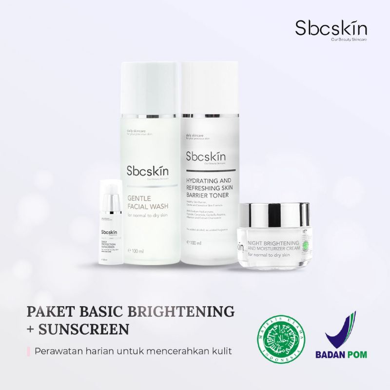 [PALING HEMAT] Sbcskin Paket Basic Brightening Upgrade Sunscreen Normal