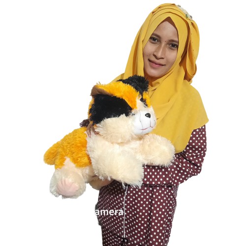 Boneka kucing belang L murah
