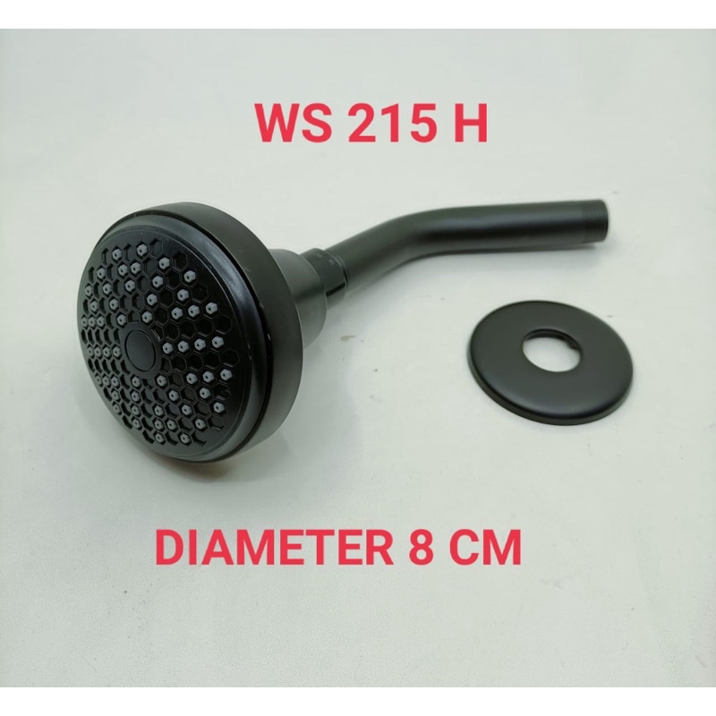 wall shower black 8 cm