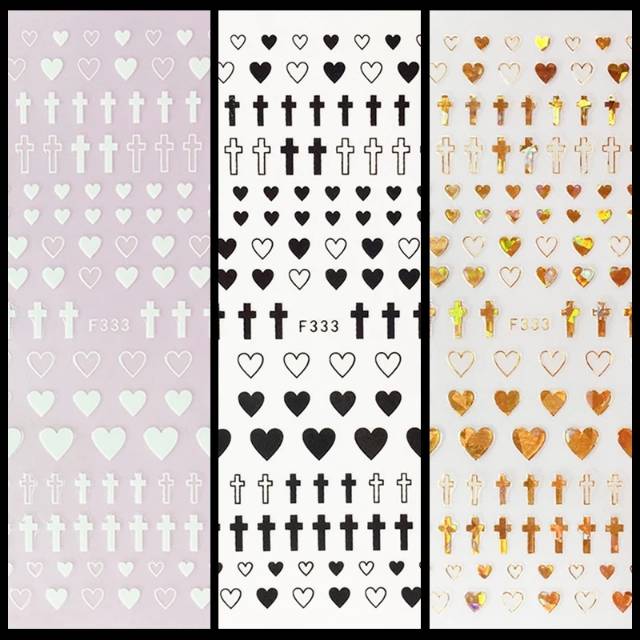 Nail Sticker Cross and Heart