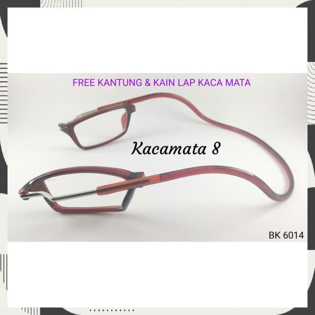 KACA MATA BACA MAGNET UKURAN MATA PLUS - HITAM