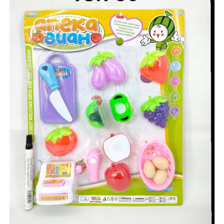mainan aneka buah set kasir