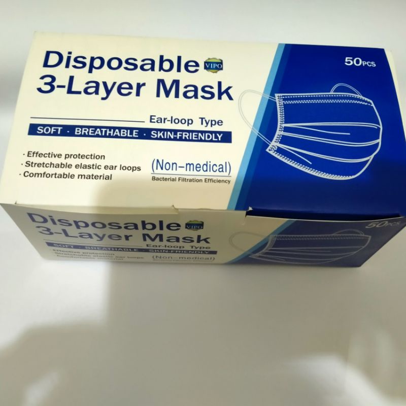 MASKER DISPOSABLE 3 LAYER ISI 50