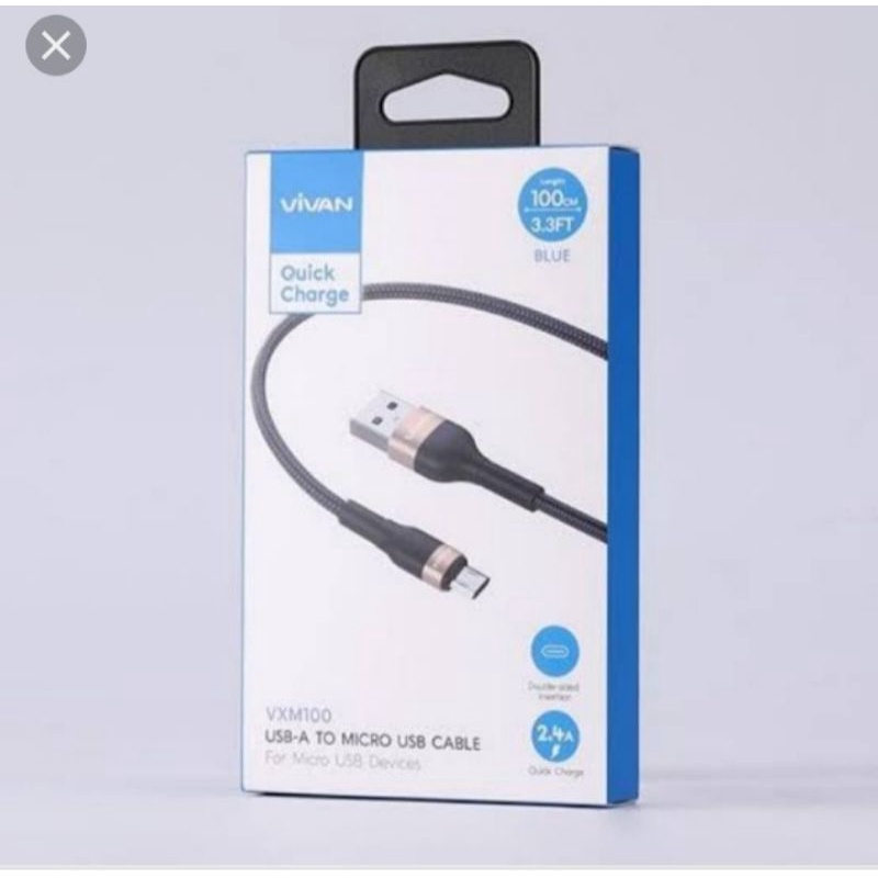 Kabel Data Vivan VXM100 Micro Usb Fast Charging