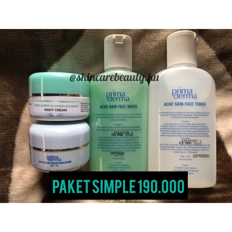 Primaderma acne super glowing (PAKET SIMPLE)