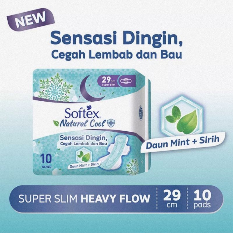 Softex Natural Cool+ Super Slim [29cm/ 10 Pads]