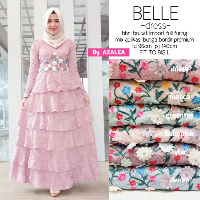 Gamis eksklusif brokat Belle