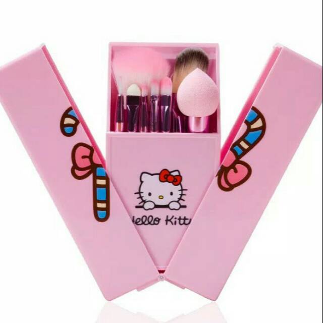 NEW CASE kuas hello kitty + cermin