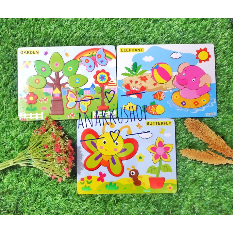 puzzle kayu animal