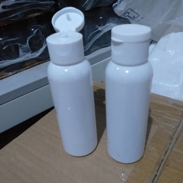 Botol pet putih natural 100 ml fliptop