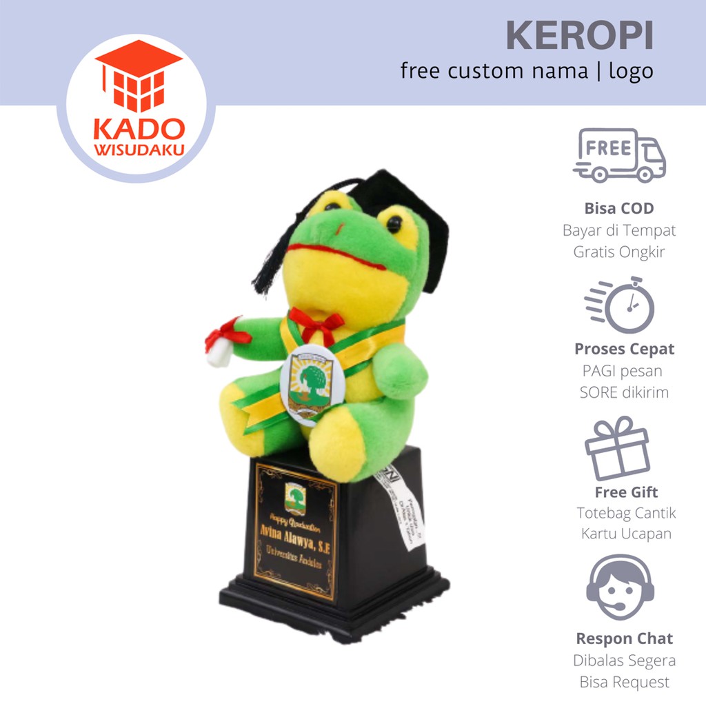 Piala Boneka Wisuda Keroppi