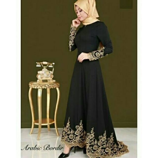 A Gamis Maxi Arabic Hitam