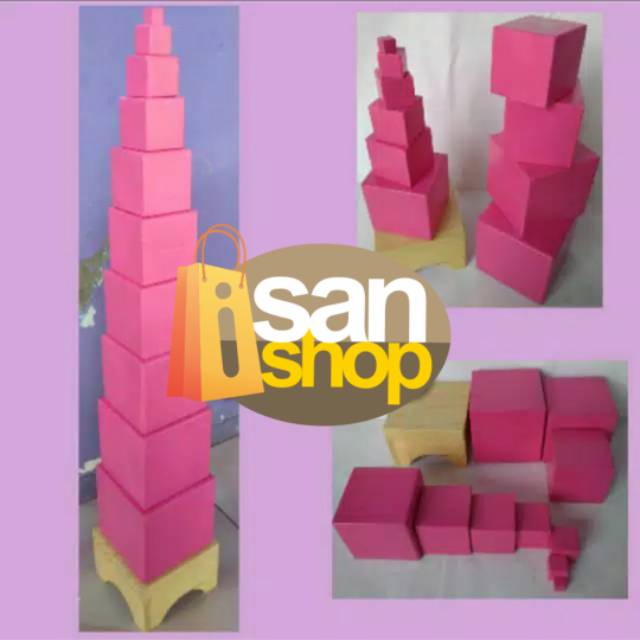 Pink Tower Mainan Montessori