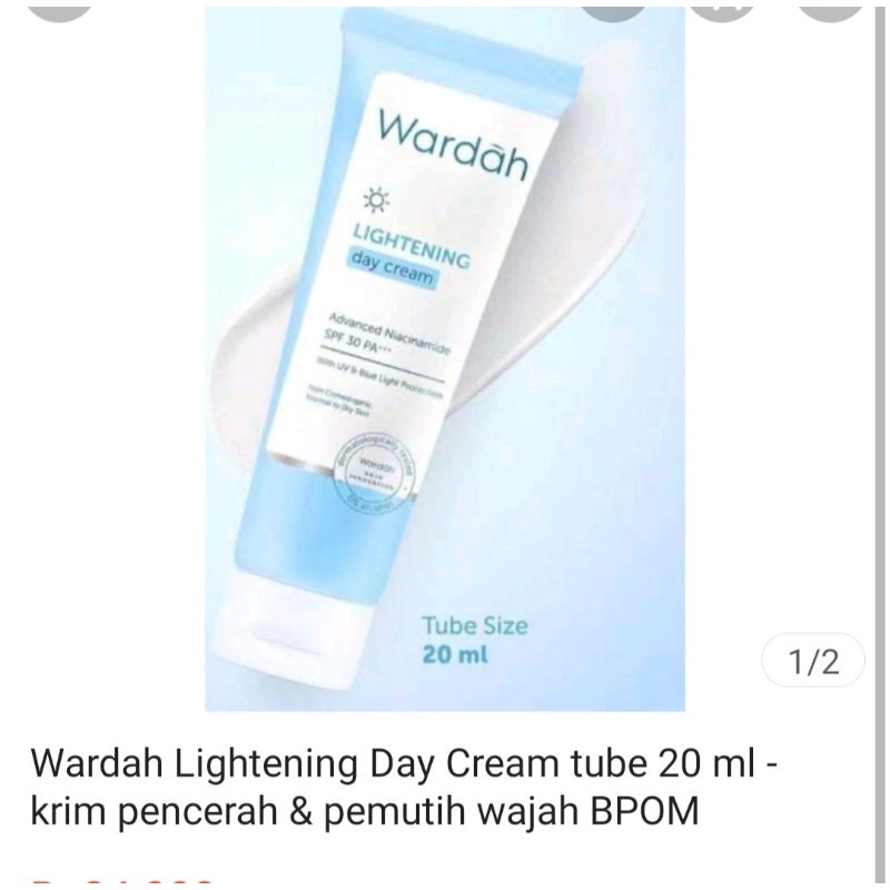 Wardah withening day cream 20 ml