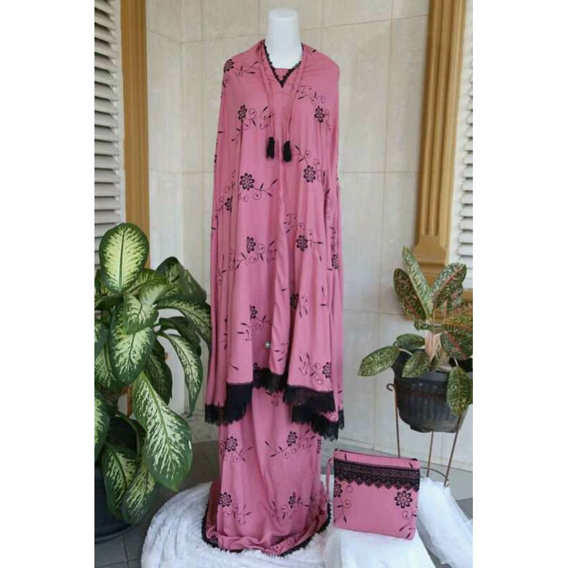 promo mukena motif bunga