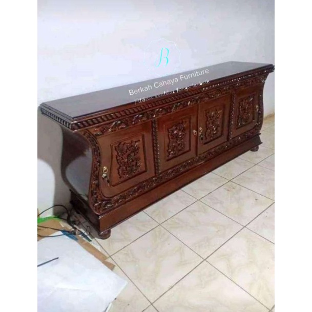 bufet biola jati ukir jepara