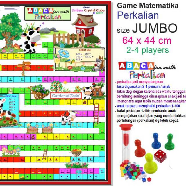 Abaca Fun Math Perkalian dengan Permainan Ular Tangga