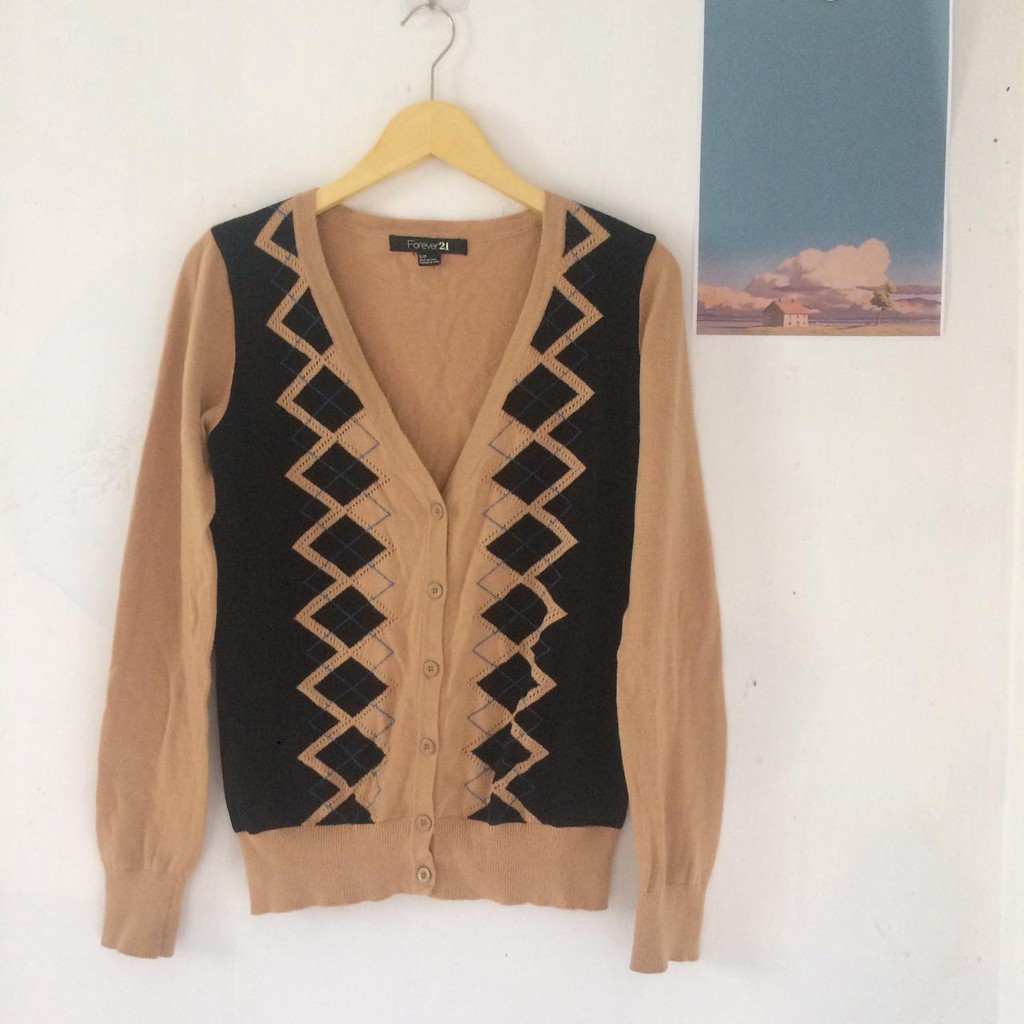 forever21 argyle cardigan
