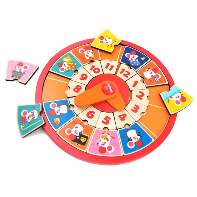 Mideer educational puzzle clock - mainan import anak