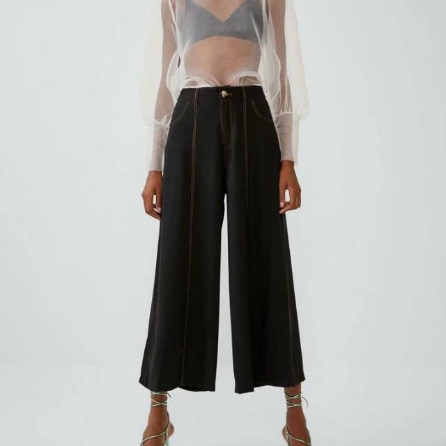 Straight Wide Pants (Black)