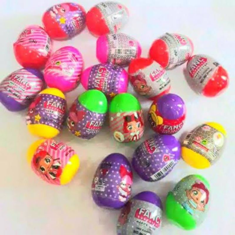 Mainan telur dan bola surprise berhadiah