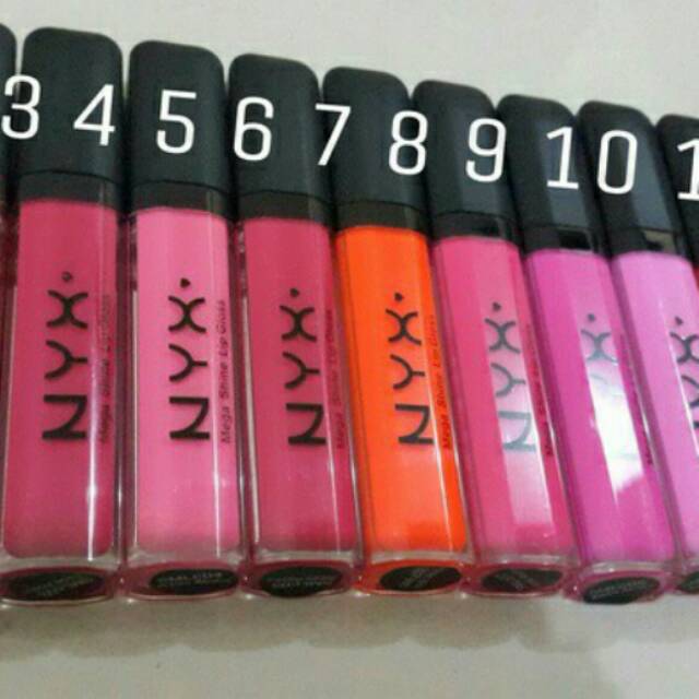 12 pcs nyx mega shine black matte