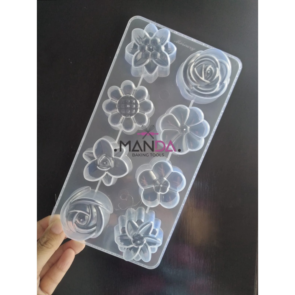 Cetakan agar agar es batu bunga mix