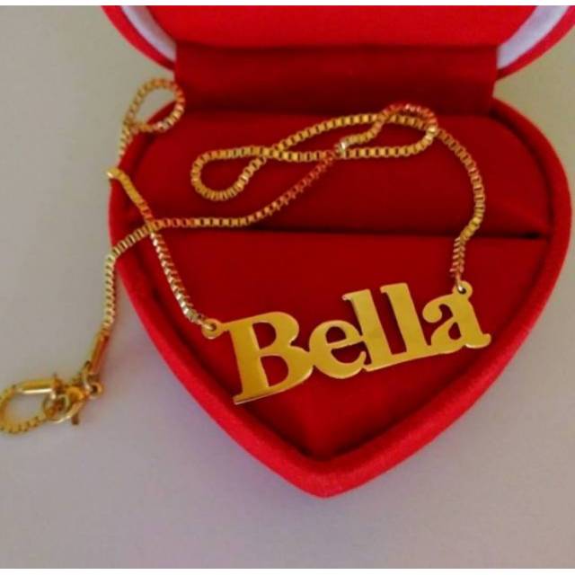 Kalung Nama Lapis Emas