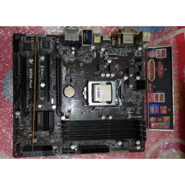 mobo seri B85m-pro4<br/>Plus proc i3 4150 haswell