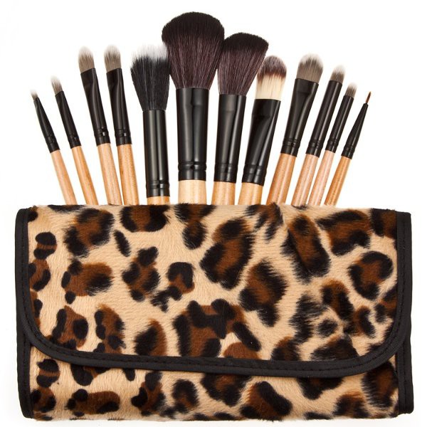 CosmeticMakeUpBrush12SetwithLeopardCase/KuasMakeUp