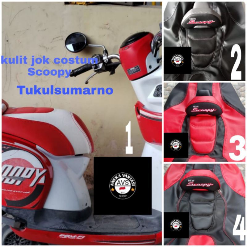 kulit jok custom Scoopy.aksesoris motor