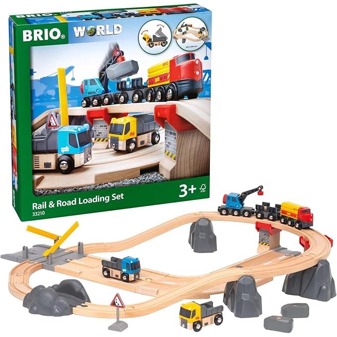 BRIO World Rail & Road Loading Set - 32-Piece