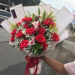 roses + lilly's + bb bucket