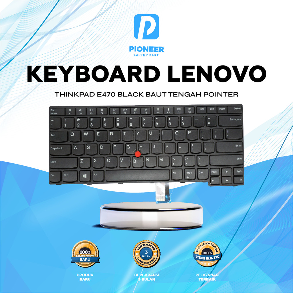 Keyboard Lenovo Thinkpad E470 Black Baut Tengah Pointer