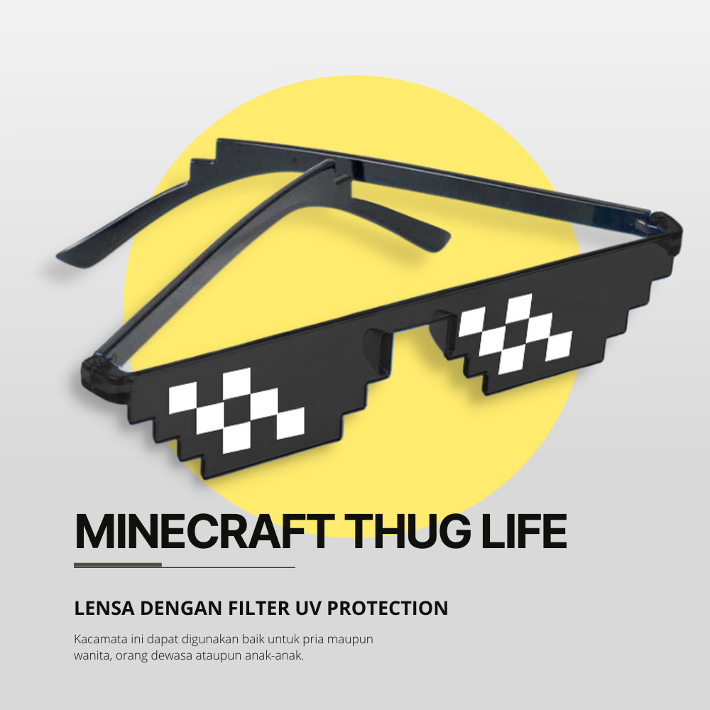 Kacamata Model Pixel Minecraft Mosaics Thug Life