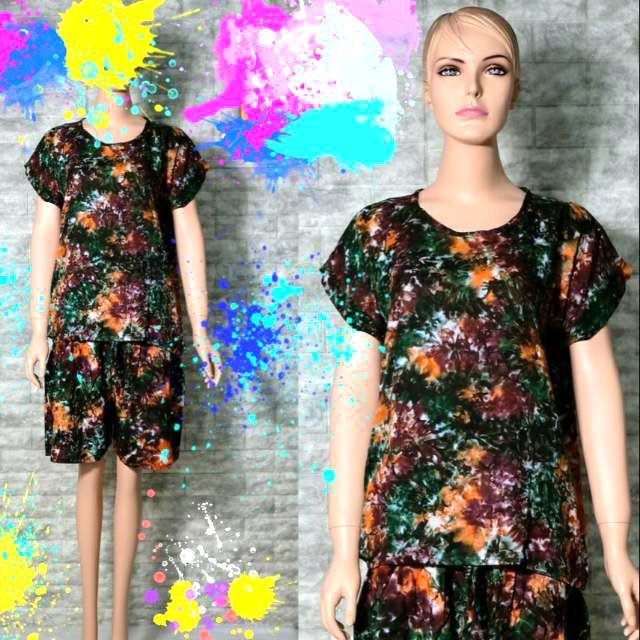 Tie dye piyama set pendek