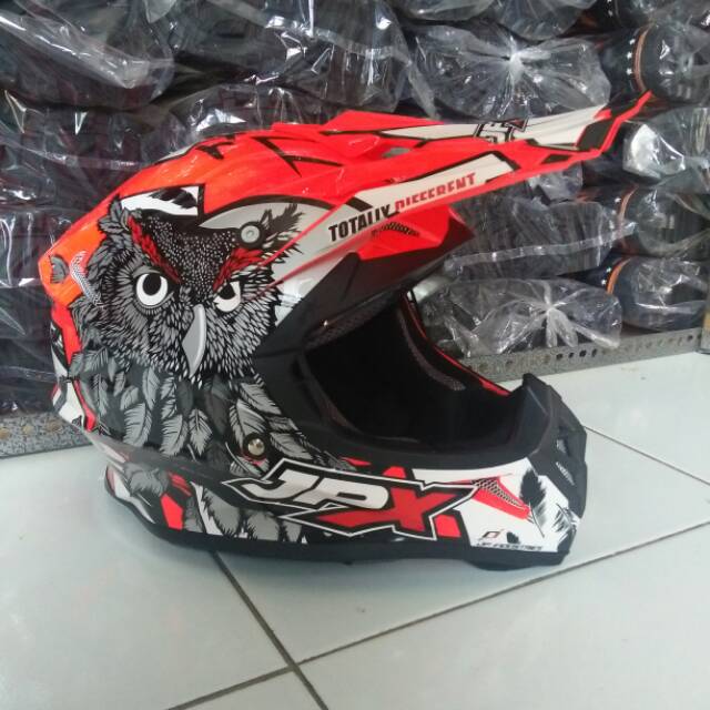 Helm Jpx merah motif