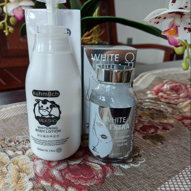 White extra + body lotion paket hemat