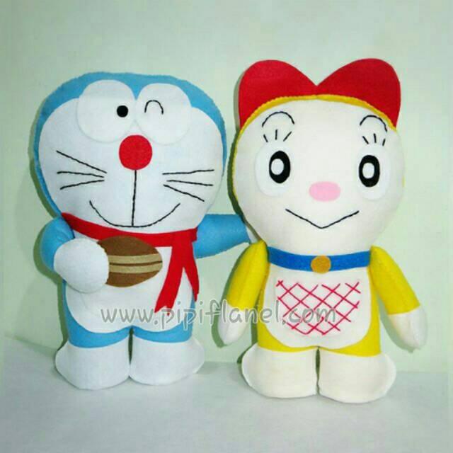 Boneka Flanel Doraemon dan Dorami